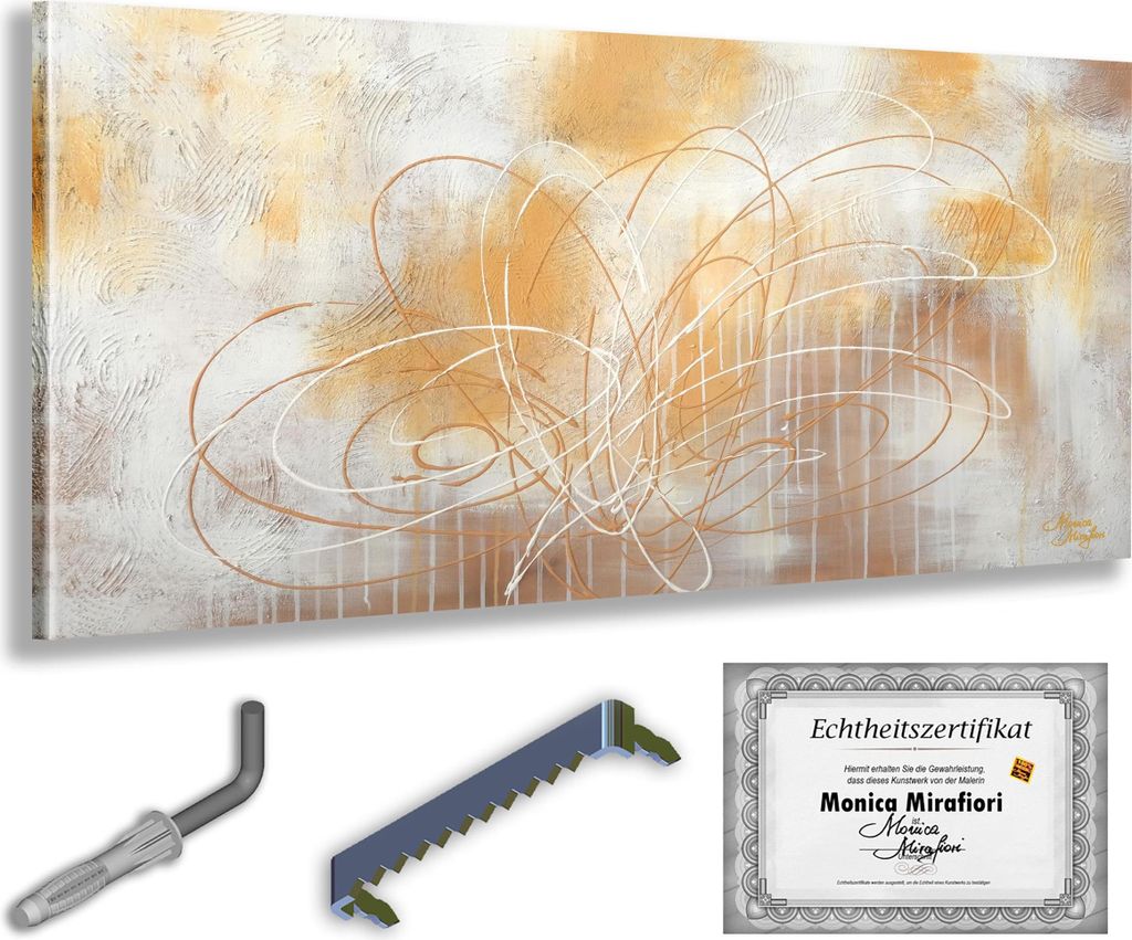 Monica Mirafiori I 100% HANDGEMALT I Gemälde "Reflection" 100x50cm | Gemälde Handgemalt | Acrylgemälde | Sehr Großes Acrylbild I Moderne Kunst ...