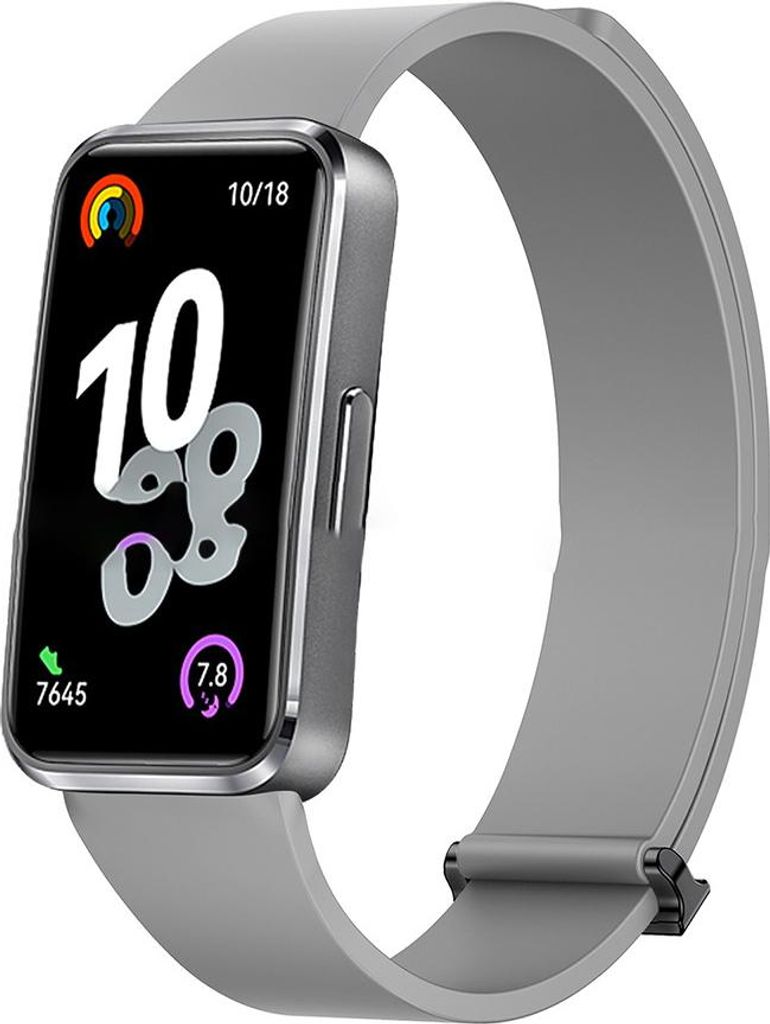 INF Magnetisches Silikonarmband für Huawei Band 8/9/10 - 2 Stück Grau