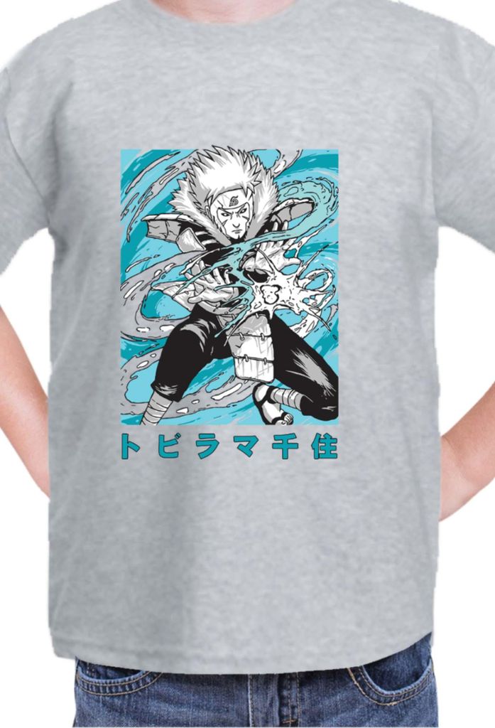 Kinder T-Shirt Naruto Tobirama Senju, 3-4 Jahr - 104 / Grau