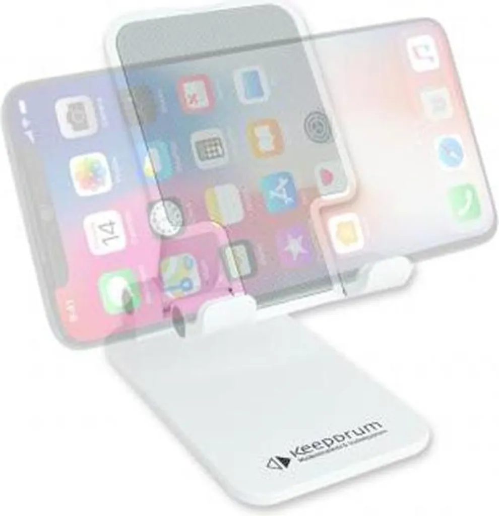 Keepdrum DPHS Bianco: Supporto Smartphone Pieghevole da Scrivania - 3