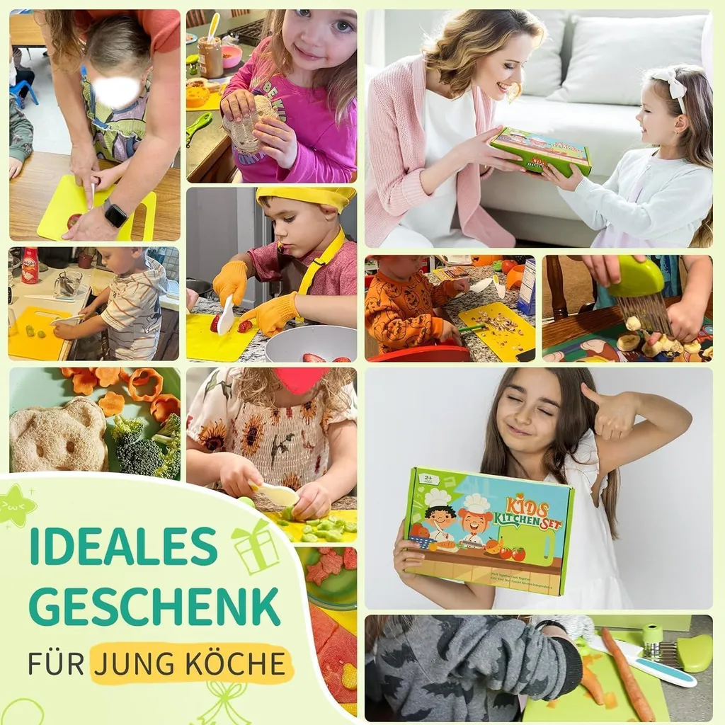 Apprendre à cuisiner pour enfant | Pack 17 pcs couteau et accessoires - 5