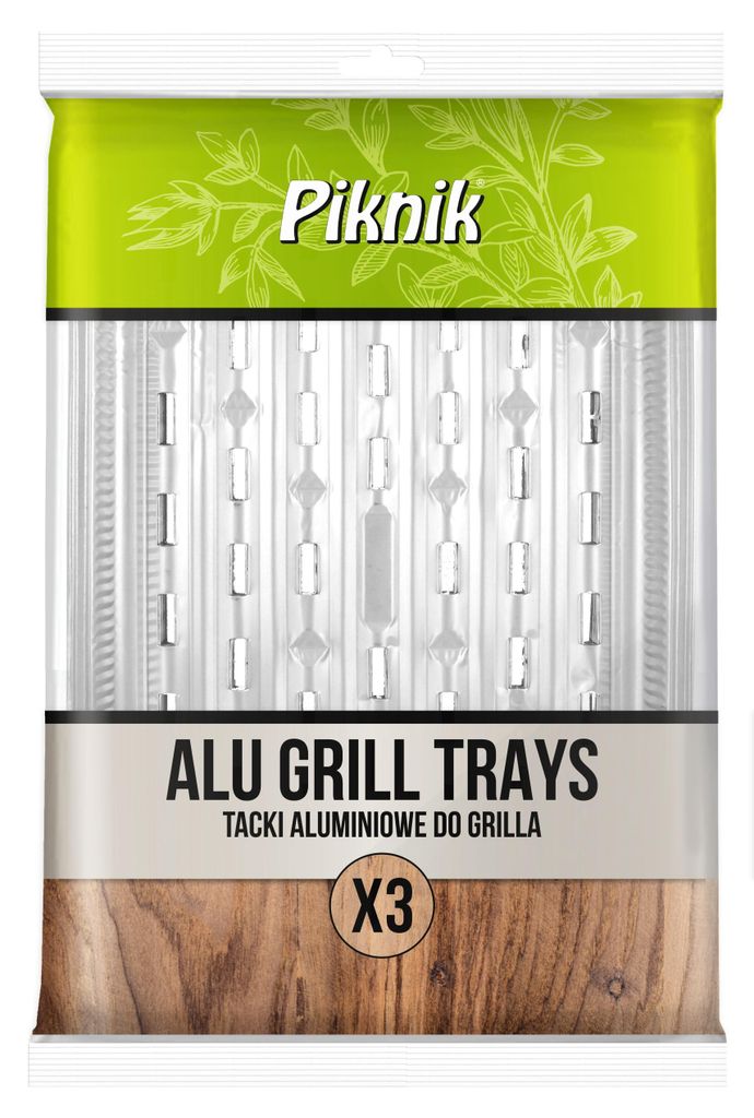 Große Aluminium-Grillschalen, 3 Stück, Kuchcik 4039