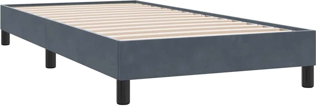 "WINTER SALE" Bettgestell Einzelbett - Gästezimmer - ohne Matratze Dunkelgrau 80x210 cm Samt - Polsterbett Klassische Betten NEU2580934