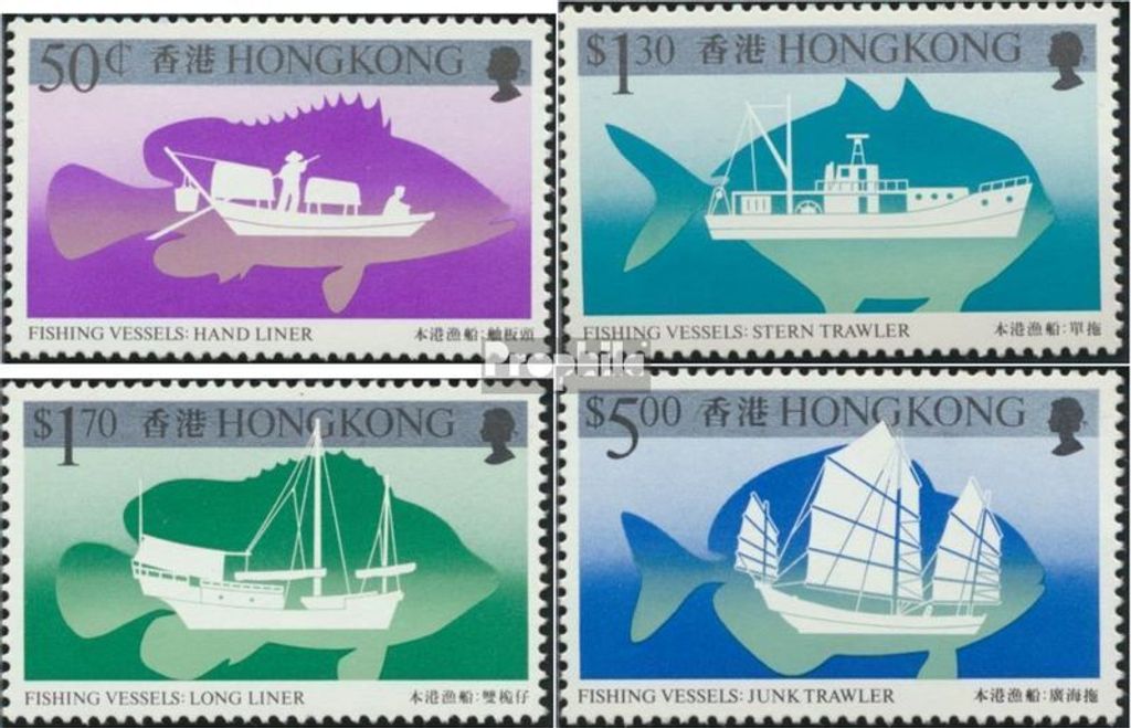 Briefmarken Hongkong 1986 Mi 491-494 (kompl.Ausg.) postfrisch Fischereifahrzeuge