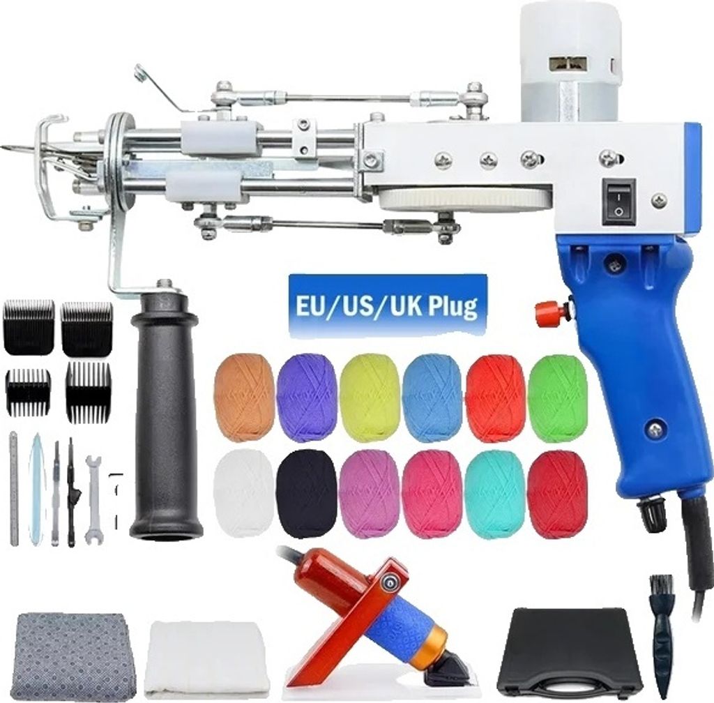 Tufting-Gewehr-Set, elektrische Tufting-Pistole, 7 – 21mm Tufting-Pistole, Blaues Set 2