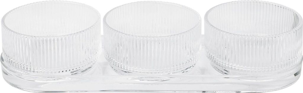 Stelton Tapas Set Pilastro, Schalen mit Servierplatte, Glas, Transparent, X-512
