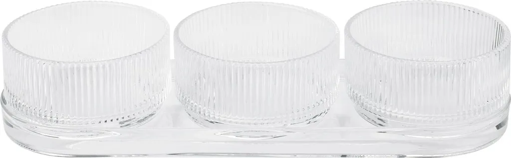 Stelton Tapas Set Pilastro, Schalen mit Servierplatte, Glas, Transparent, X-512