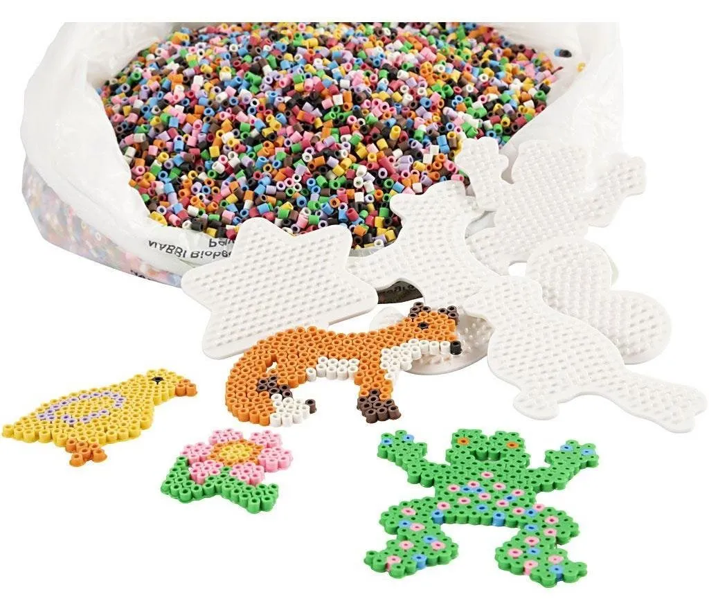 Perles à Repasser Nabbi BioBeads Kit Scolaire Géant 10 Couleurs et Plaques