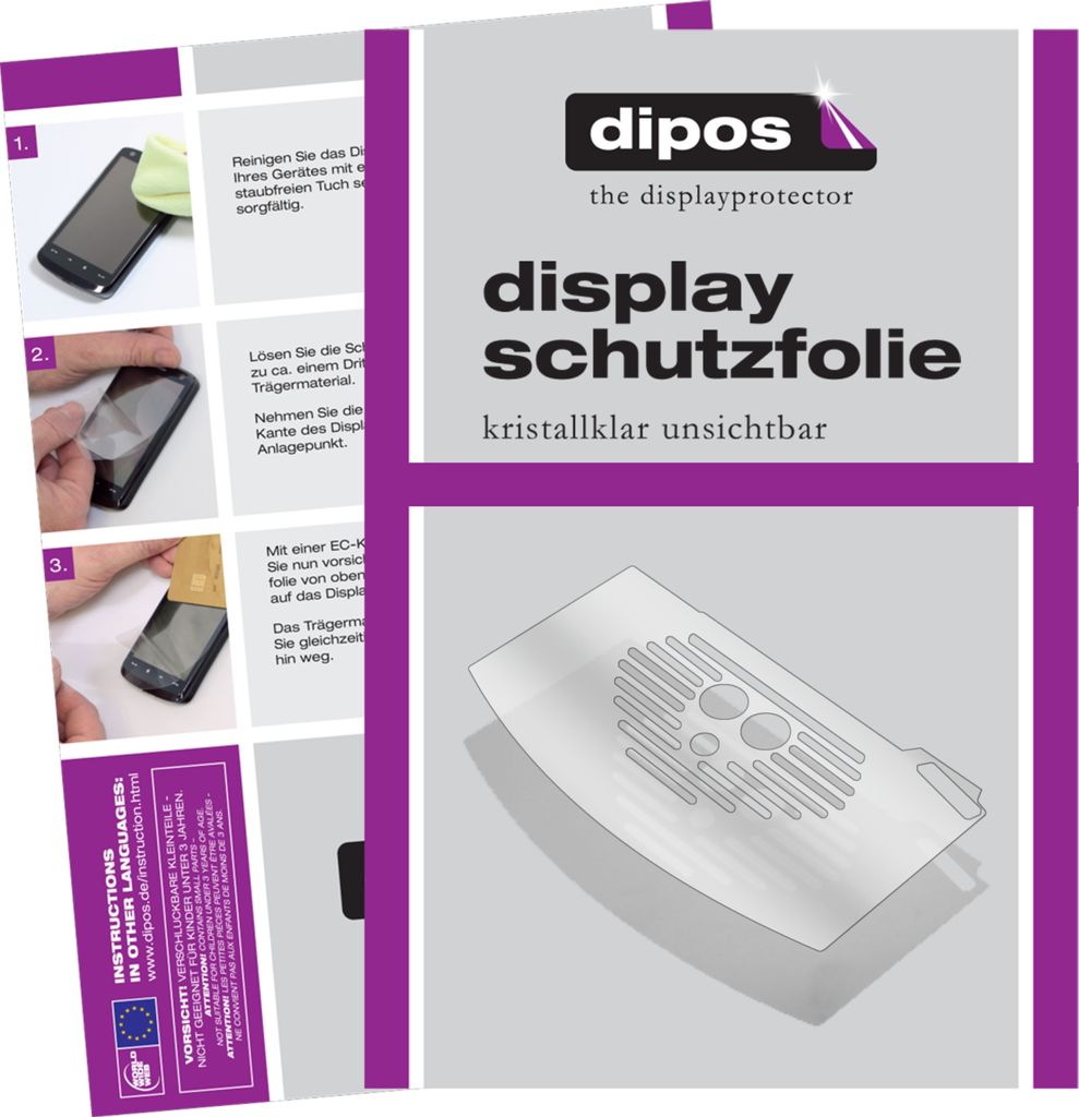2x Schutzfolie für De Longhi Magnifica 04.350 Tropfblech klar Displayschutzfolie Folie Display Schutz dipos