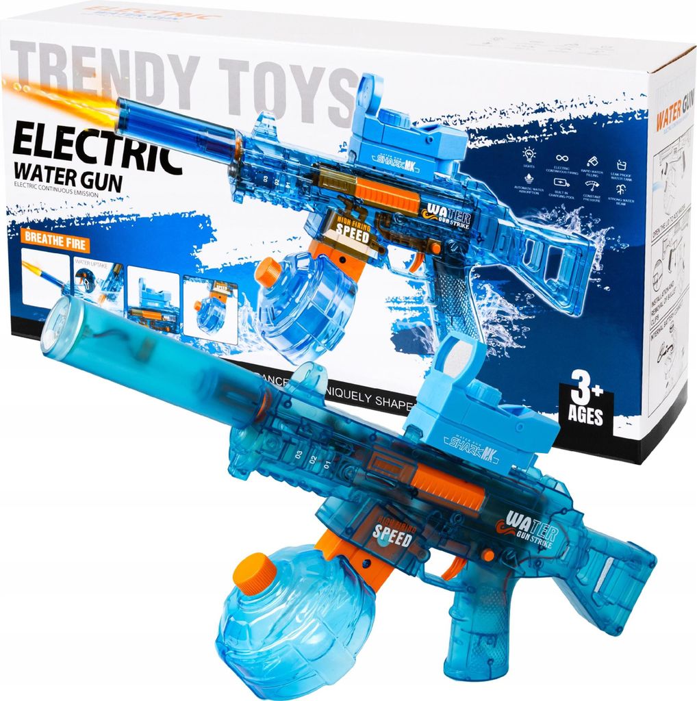 ELEKTRYCZNY PISTOLET NA WODĘ KARABIN DIODA LED AKUMULATOR Zdjęcie produktu 