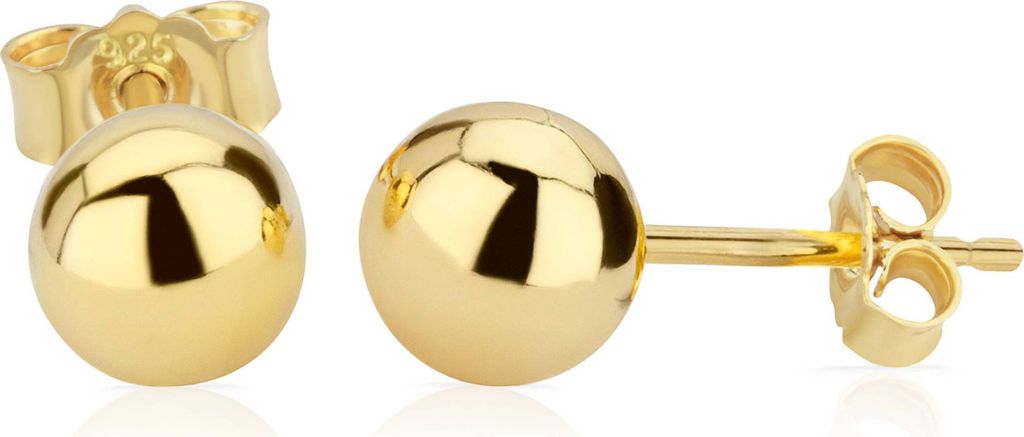 NKlaus Paar Kugelohrstecker 925 Silber vergoldet, Damen, Produktbild 