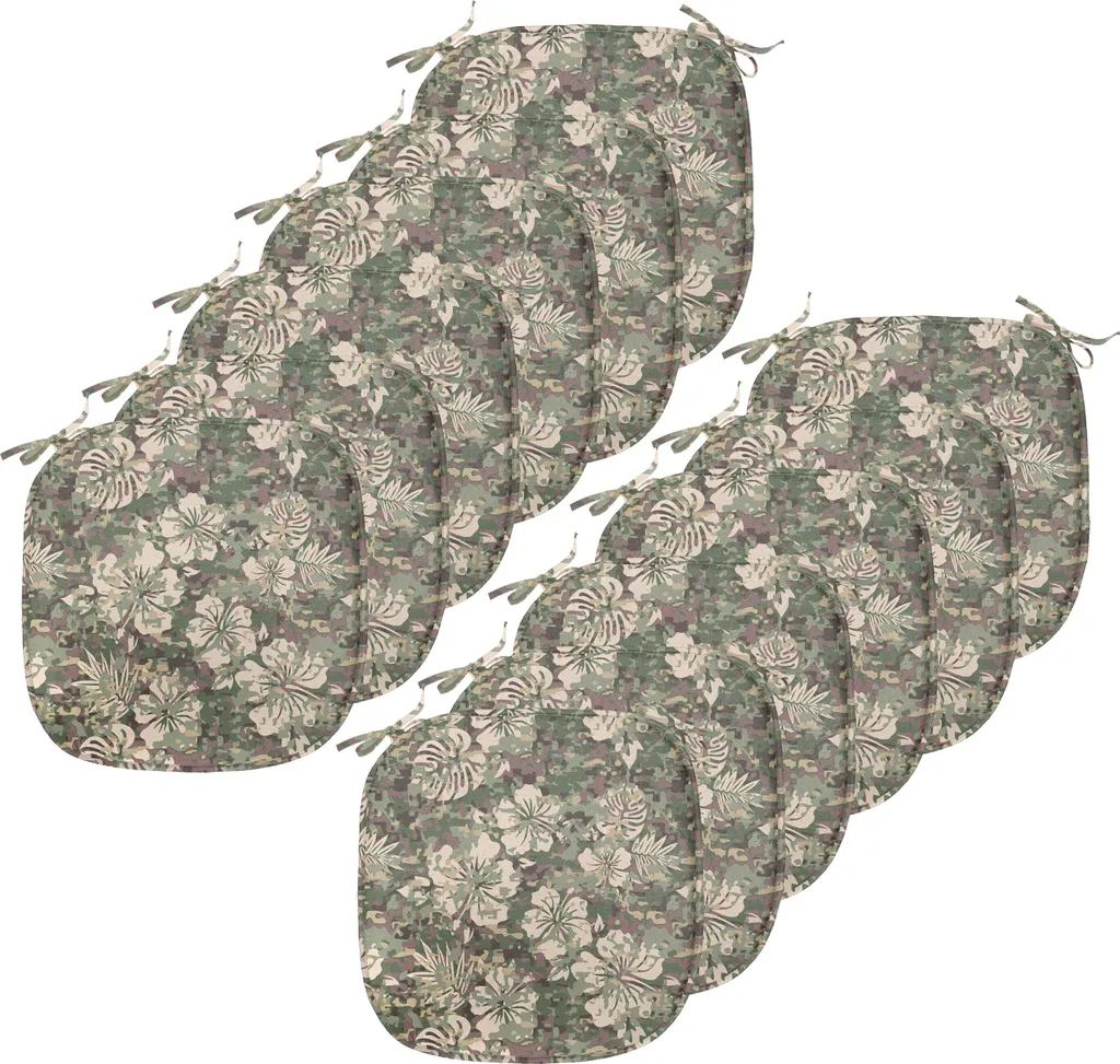 Coussins pour Chaise de Cuisine et Salle à Manger Lot de 12 Camo 40cm