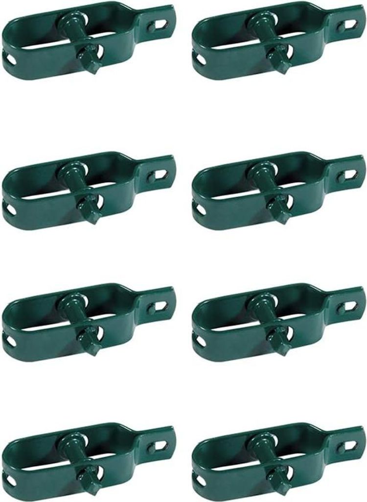 Grünes 8-teiliges Set mit kunststoffummantelten Drahtspannern für Zäune, Maschendraht, Wäscheleinen, Metall-Gartenzäune und Pfosten, 8-teilig