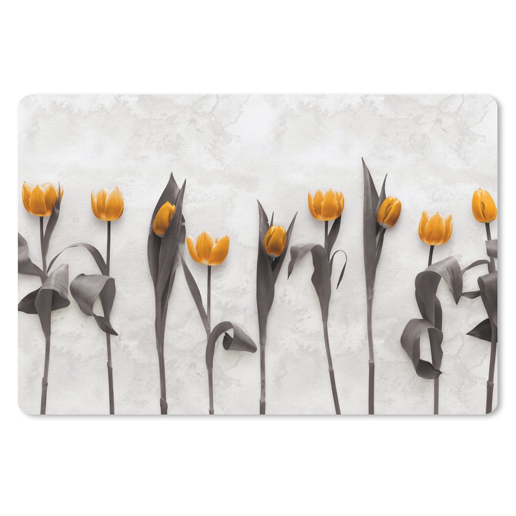 MuchoWow Schreibtischunterlage Blumen - Tulpen - Marmor 60x40 cm - XXL Mauspad - Großes Mauspad