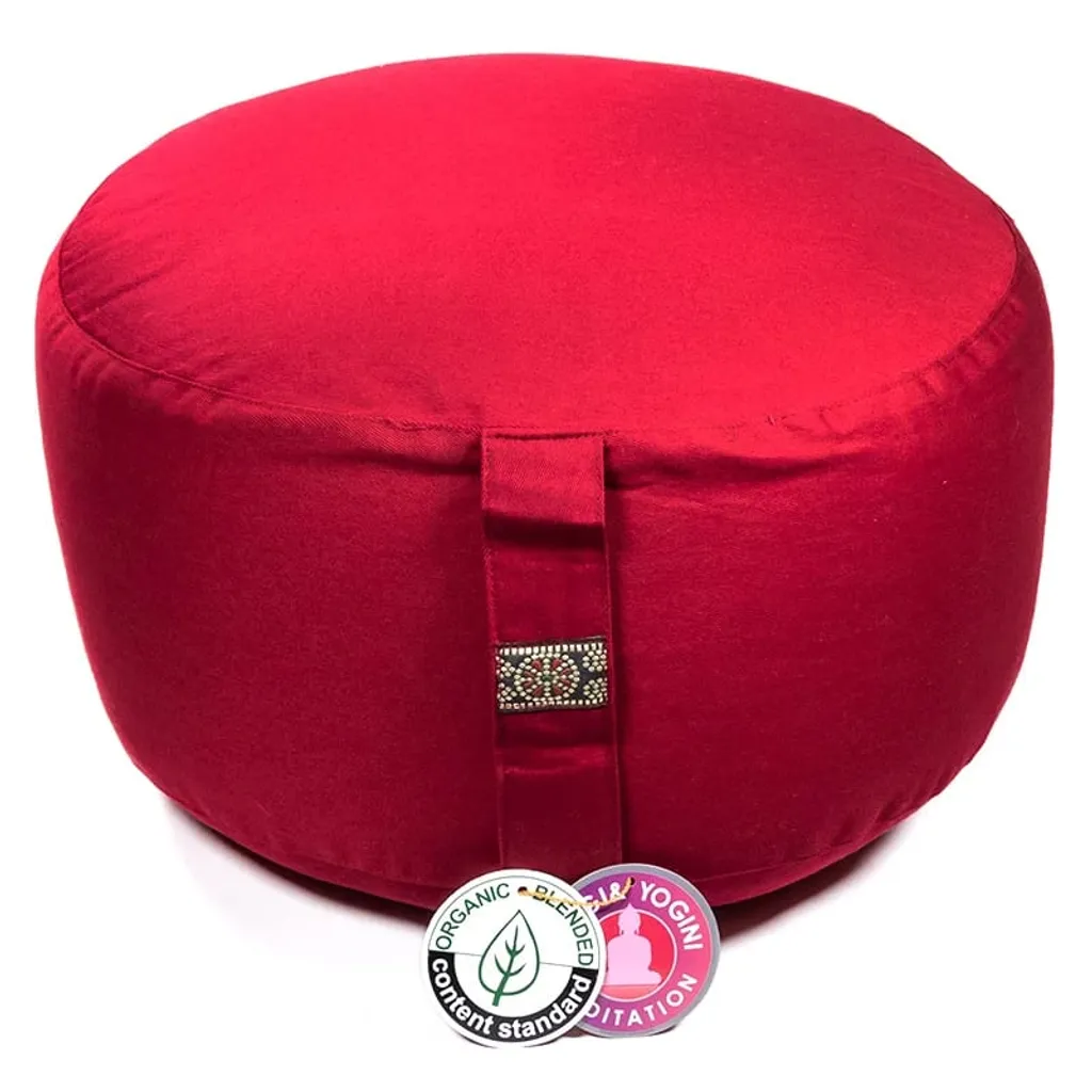 Coussin de Méditation 36x22cm Rouge Bio - Zafu XL Ferme de 3,29 kg