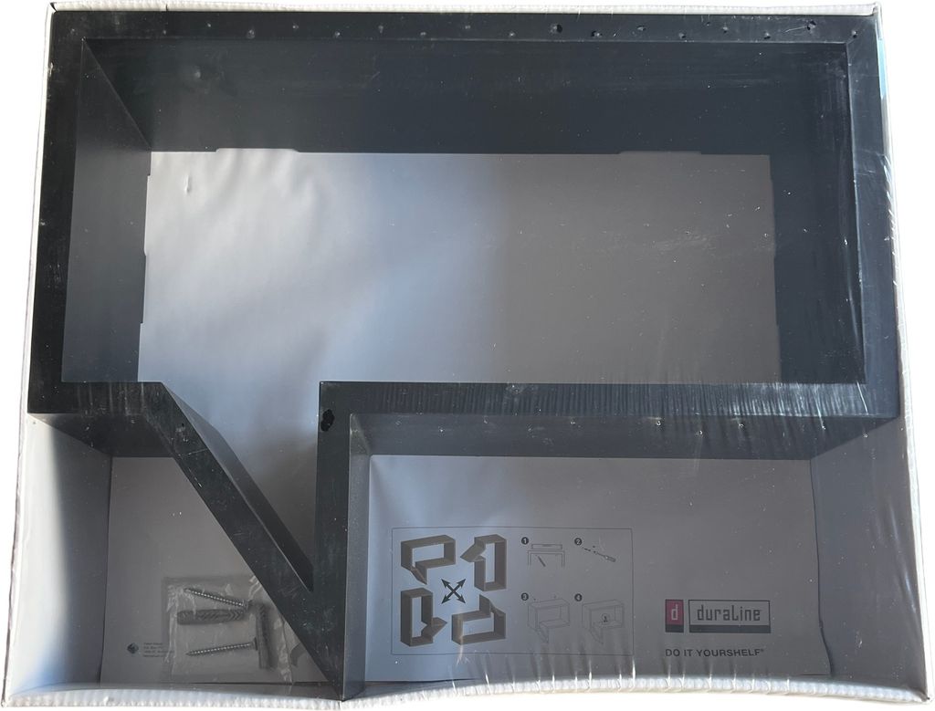 Duraline Cloud Lacquered Dekoratives Wandregal, MDF, Schwarz, 15mm 40 x 20 x 12 cm