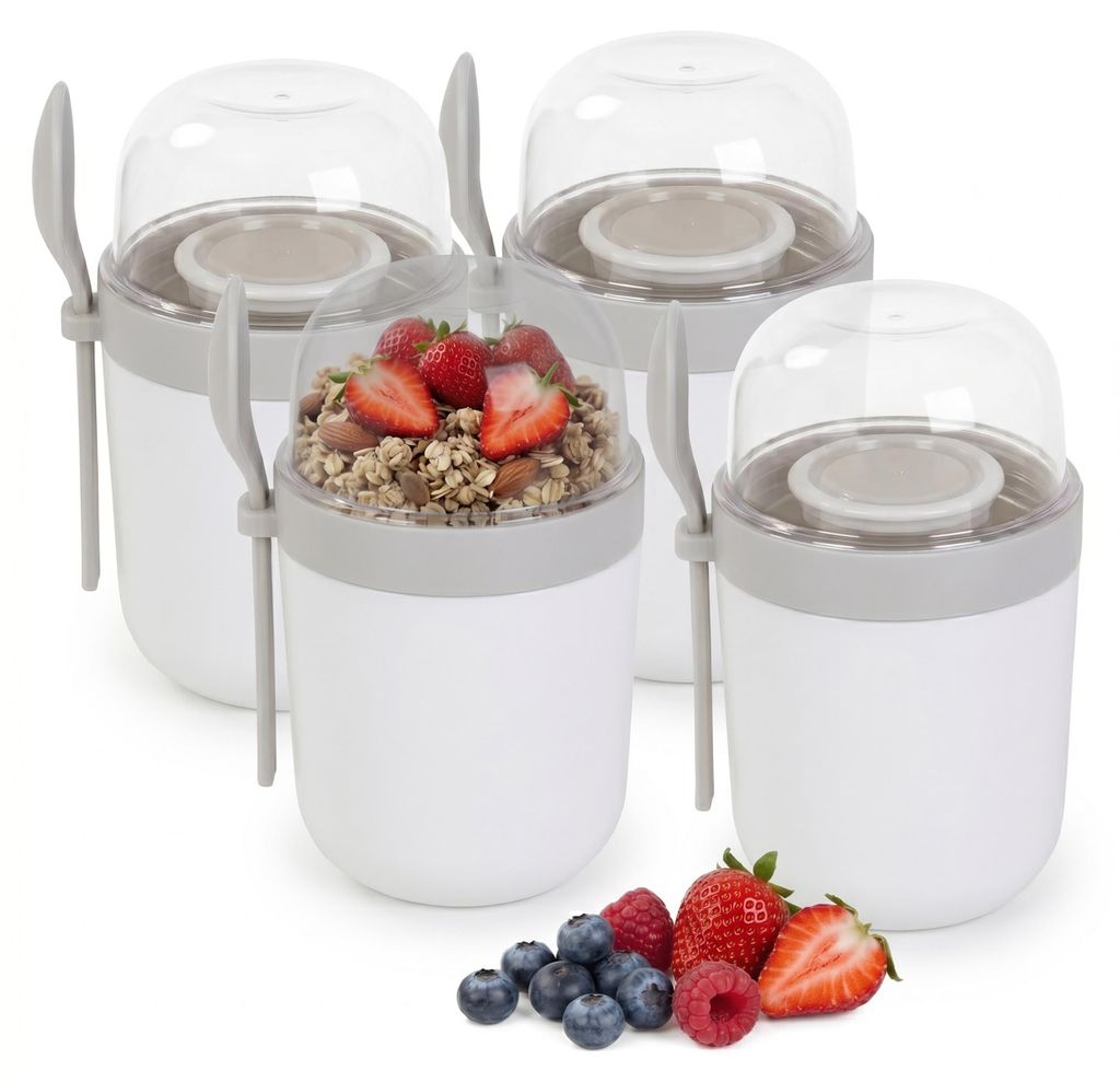Relaxdays, ensemble de 4 boîtes à muesli portables, avec 3 Image du produit 