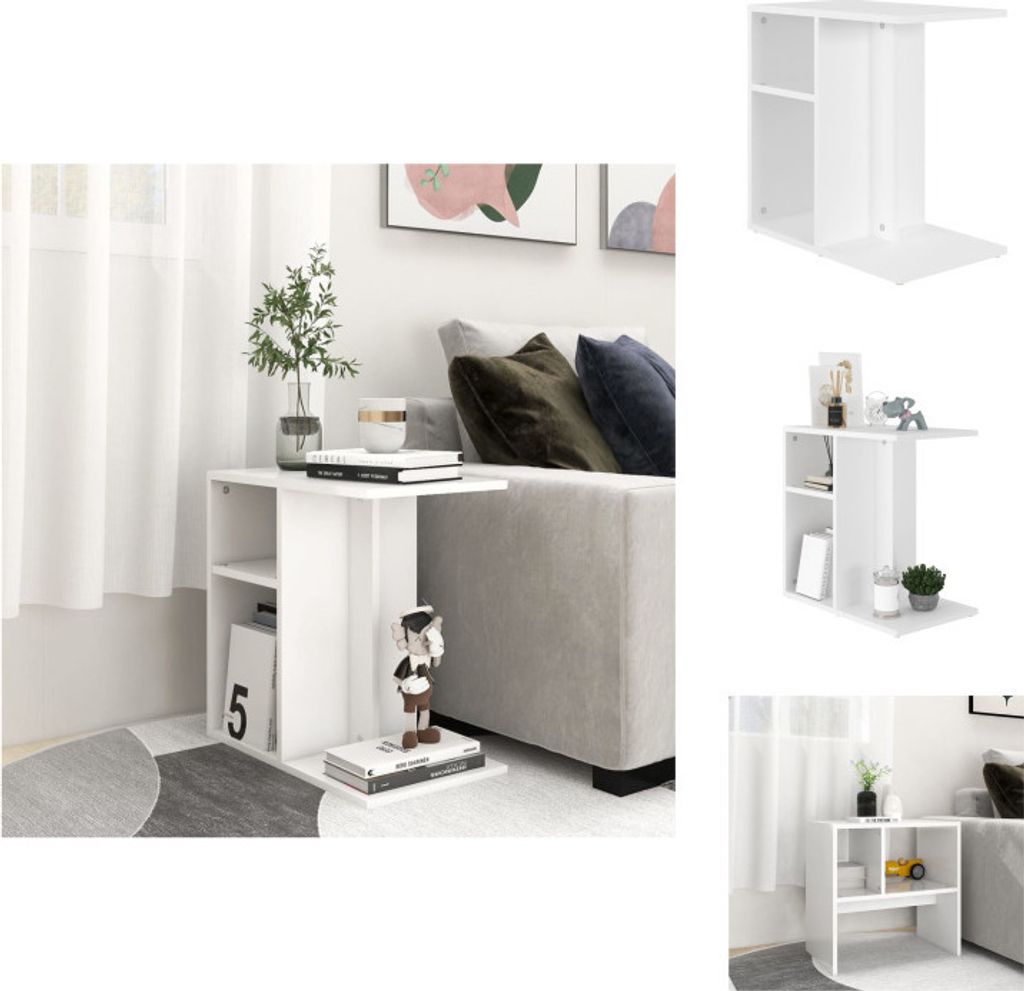 vidaXL Beistelltisch Weiß 50x30x50 cm Holzwerkstoff - Beistelltische