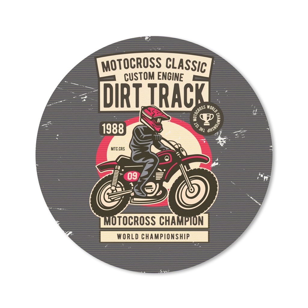 MuchoWow Mauspad Mousepad Motorrad - Vintage - Zeichnung - Grau 20x20 cm - Mousepads - Maus Mat - Pad - Mausunterlage - Schreibtischmatte
