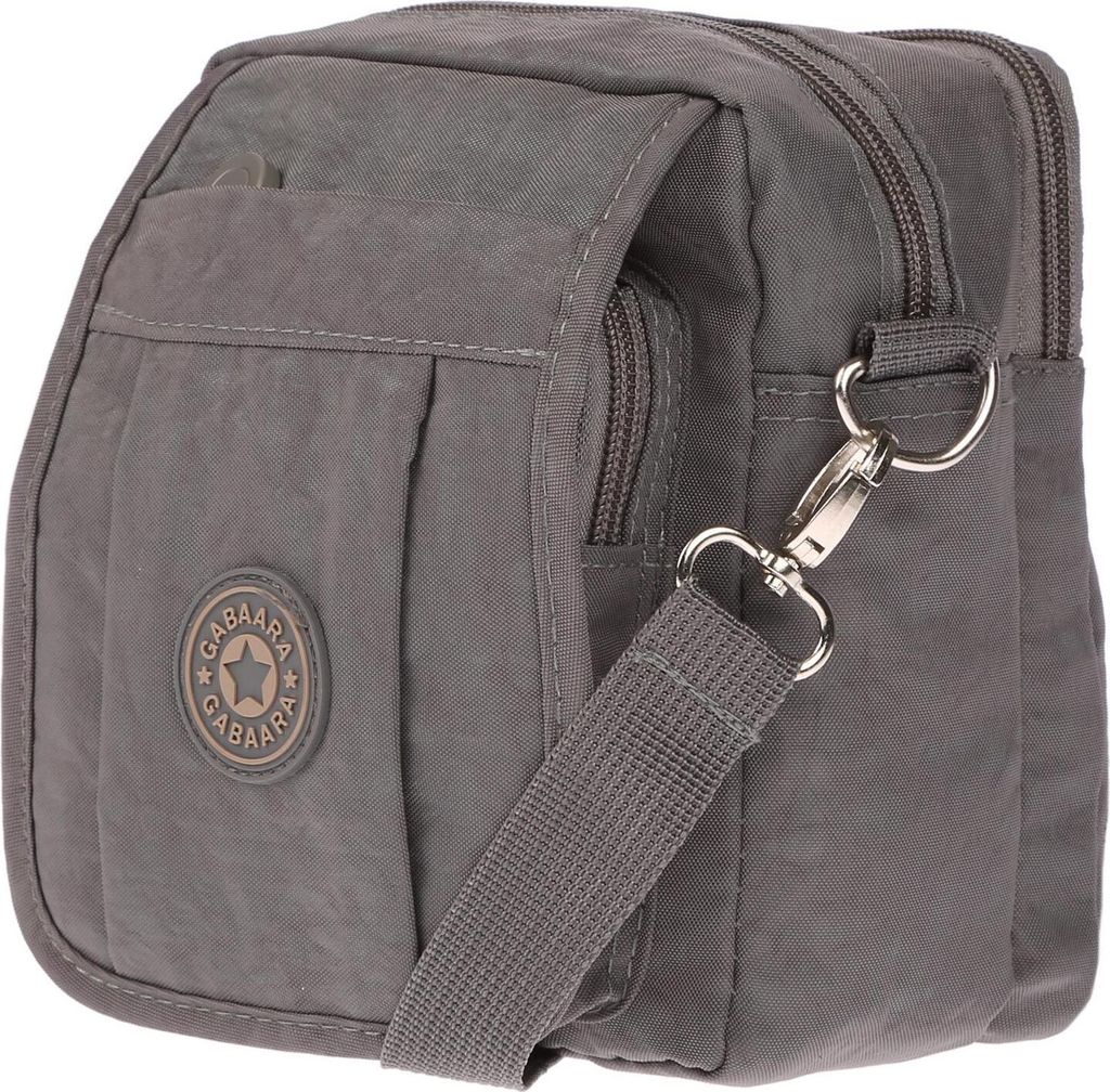 Kleine Damen Herren Umhängetasche Tasche Crossover Bag Nylon Schultertasche City Grau