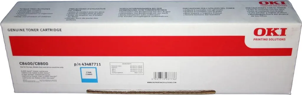 Toner Cyan pour Imprimante Oki C8600 - Solution Impression 6000p - 2