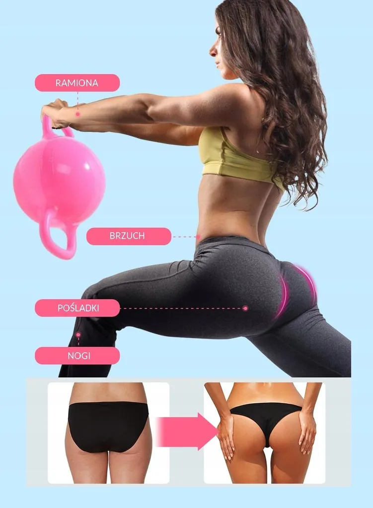 Haltère à eau ajustable de 1 à 5 kg kettlebell ergonomique violet