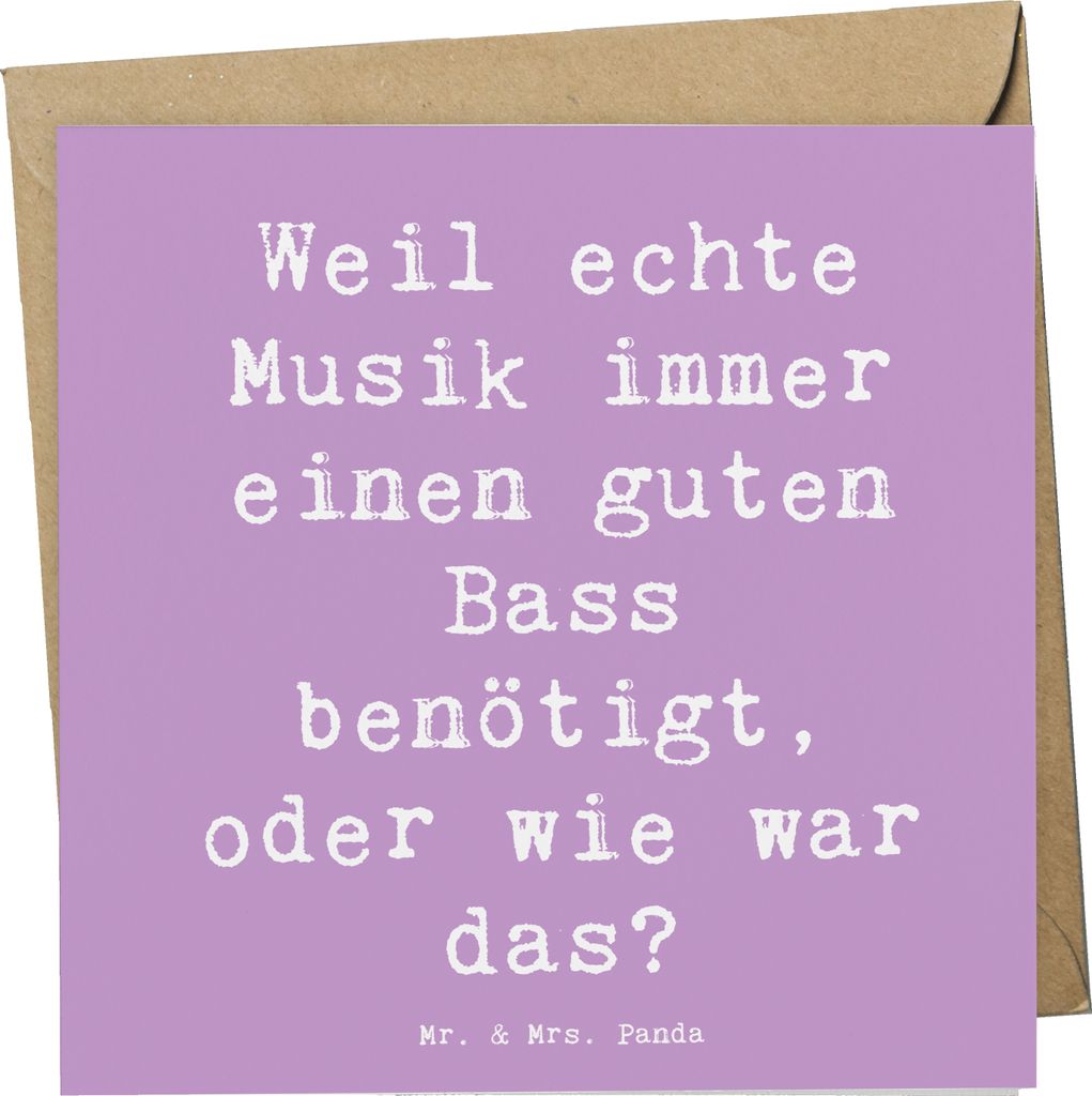 Mr. & Mrs. Panda Glückwunschkarte Spruch Schlagzeug Basswunder - Lavendeltraum - Geschenk, faltkarte, Beats, Grußkarte, Musik, Musikinstrumente, ...