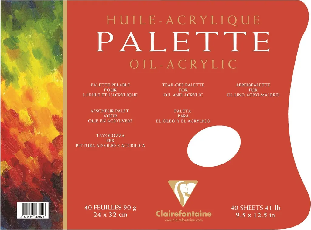 Clairefontaine 96592C Sketchpad Tavolozza per Olio e Acrilico 90g