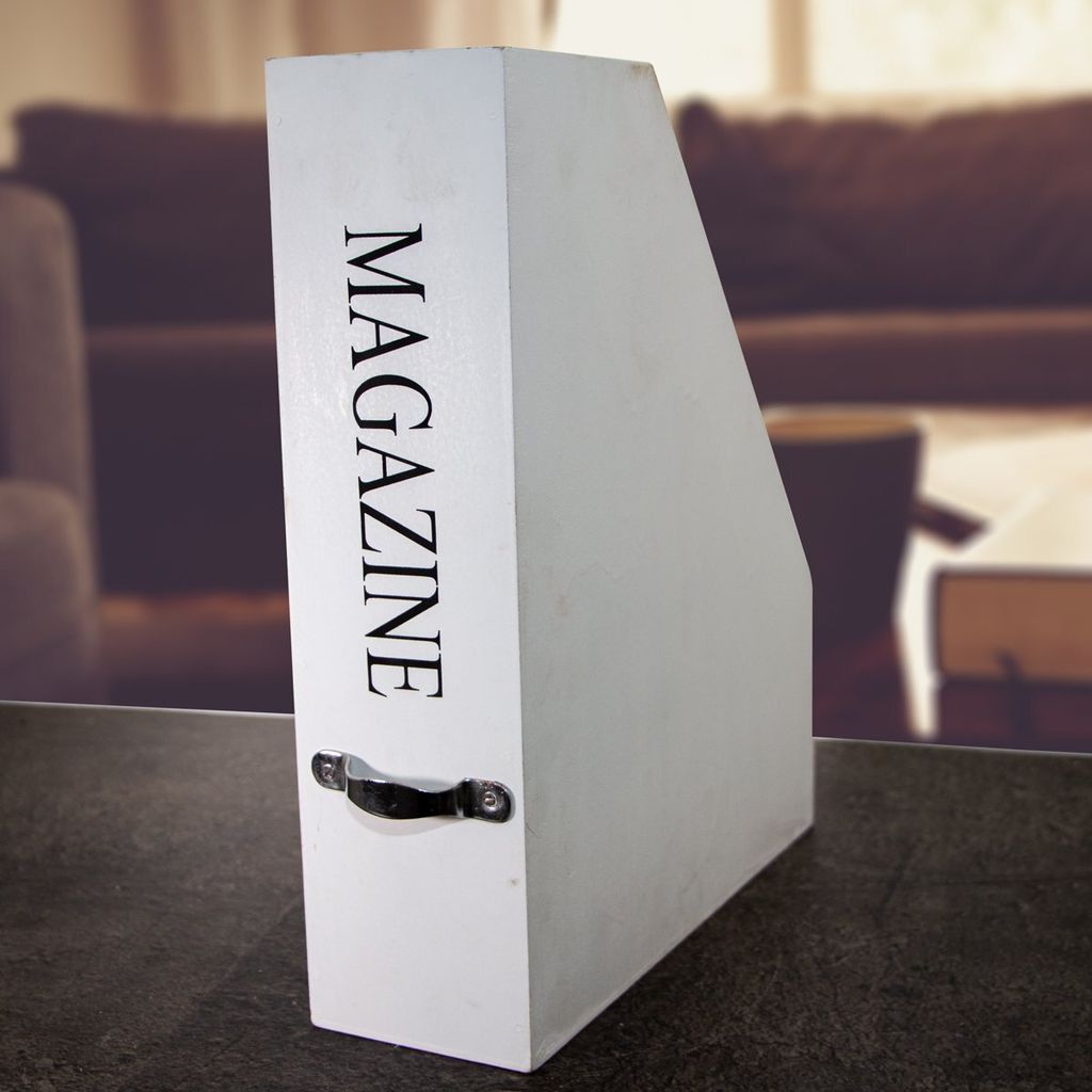 Organizer, Magazines, Holz, Weiß, Garderobe, Ordnen, Aufbewahrung