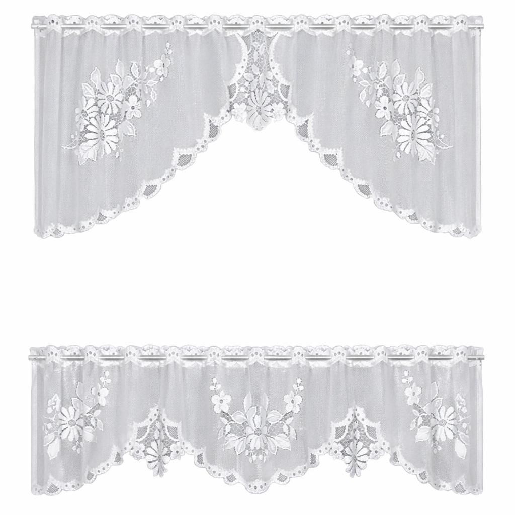 Jacq-Panneau C-Bogen-Set weiß 50+30x140cm - Landhaus-Gardine von Albani