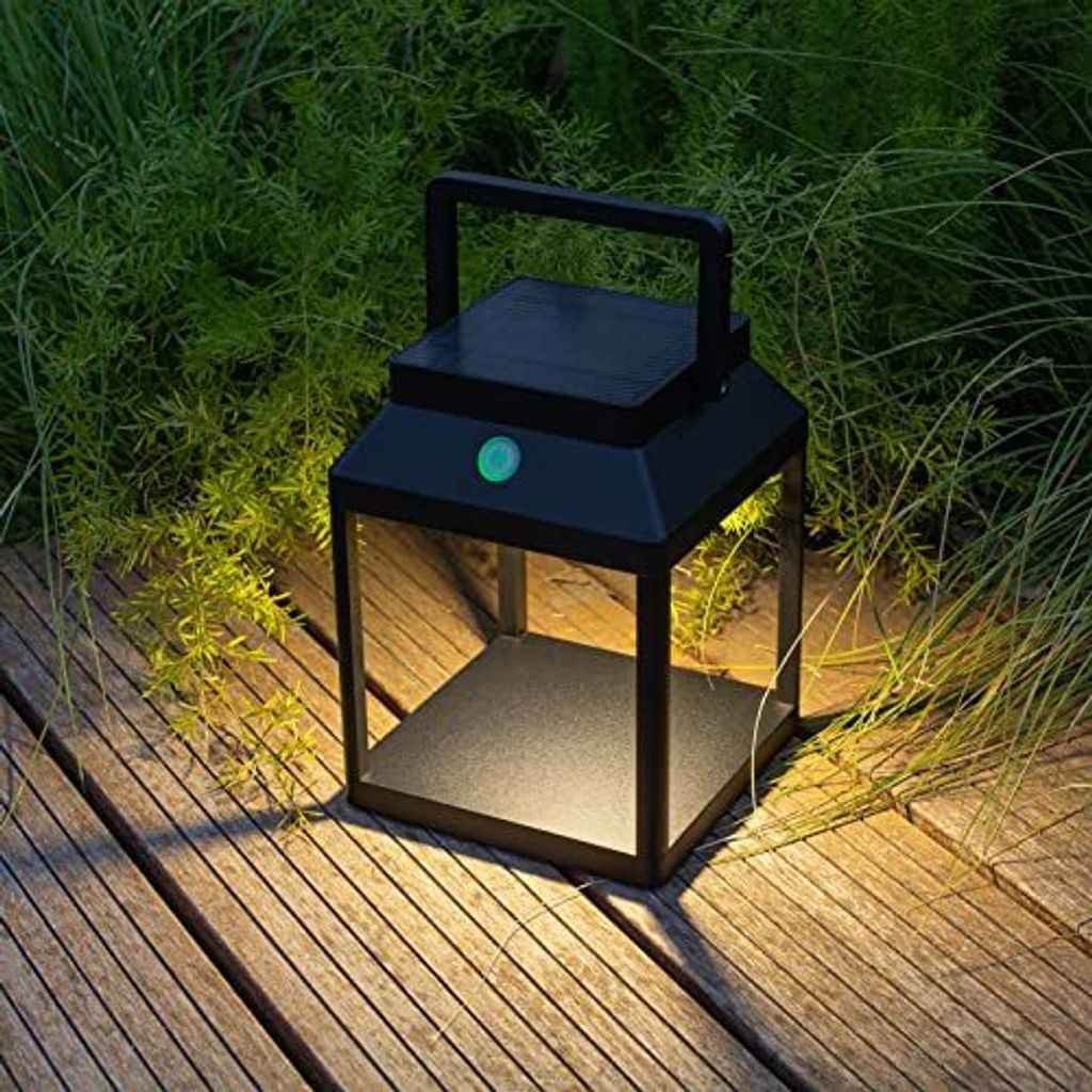 Dawalight Outdoor -Lampe tragbare 3 Helligkeitsstufen LED Lantern IP44 Wetterfestes Tisch Akku wiederaufladbarer drahtloser Solar Touch Switch Garten