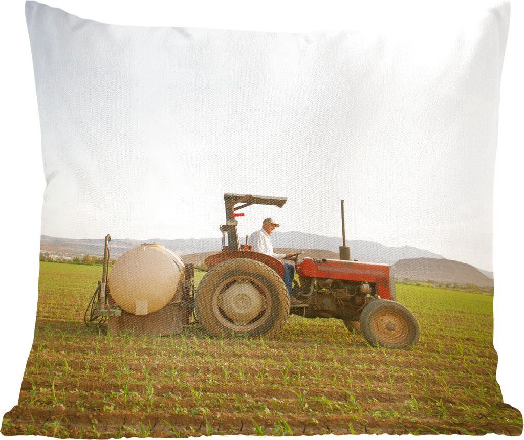 MuchoWow Zierkissen Sofakissen Wohnzimmer Dekokissen 50x50 cm Traktor - Landwirt - Berg - Komfort - Sofakissen