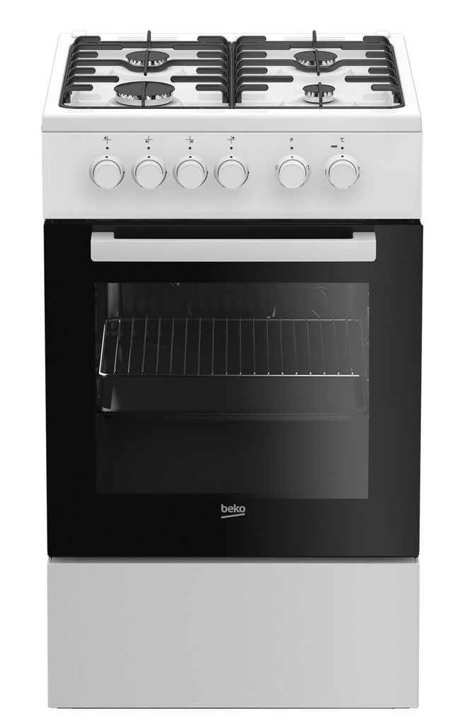 Beko FSS52020DW Elektroherd, Weiß, 60 l Volumen, 50 cm Breite, , Ober-/Unterhitze, 4 Kochfelder, Selbstreinigungsfunktion