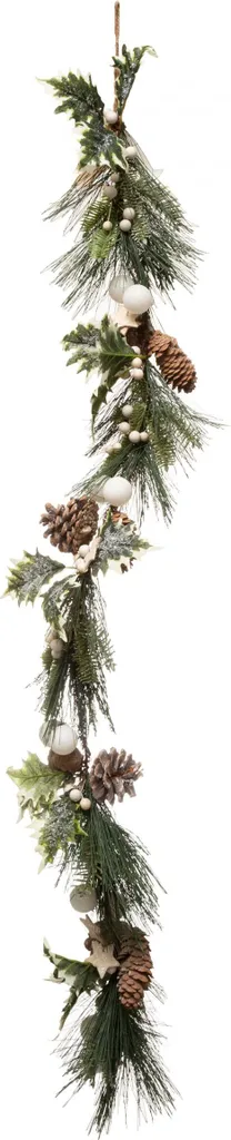 Guirlande de Noël Refuge 100 cm avec Pommes de Pin et Branches Naturelles
