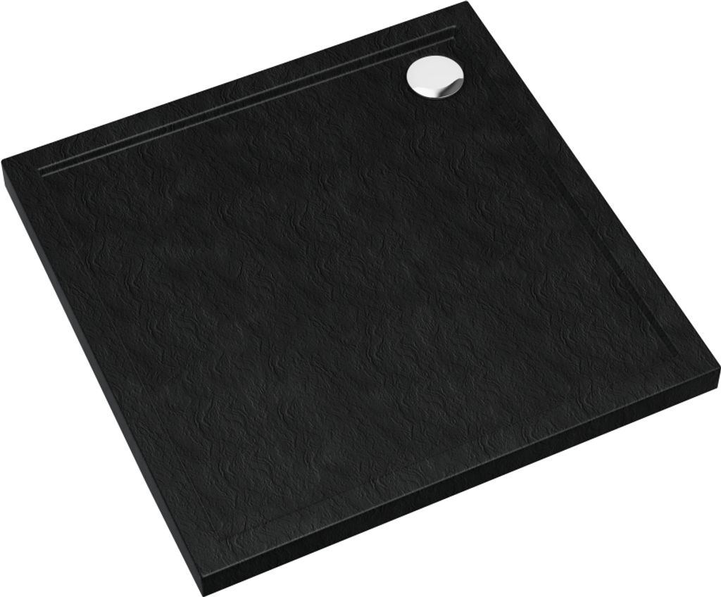 AQUABAD Duschwanne Basic Black Stone 90x90cm Quadrat