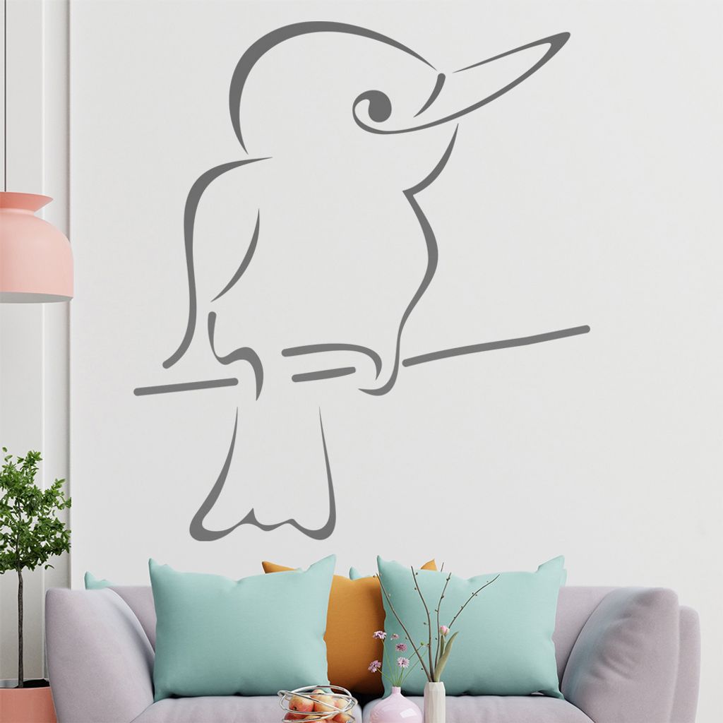 Kleiner Vogel Linien Wandtattoo in 6 Größen - Wandaufkleber Wall Sticker - Dekoration, Küche, Wohnzimmer, Schlafzimmer, Badezimmer
