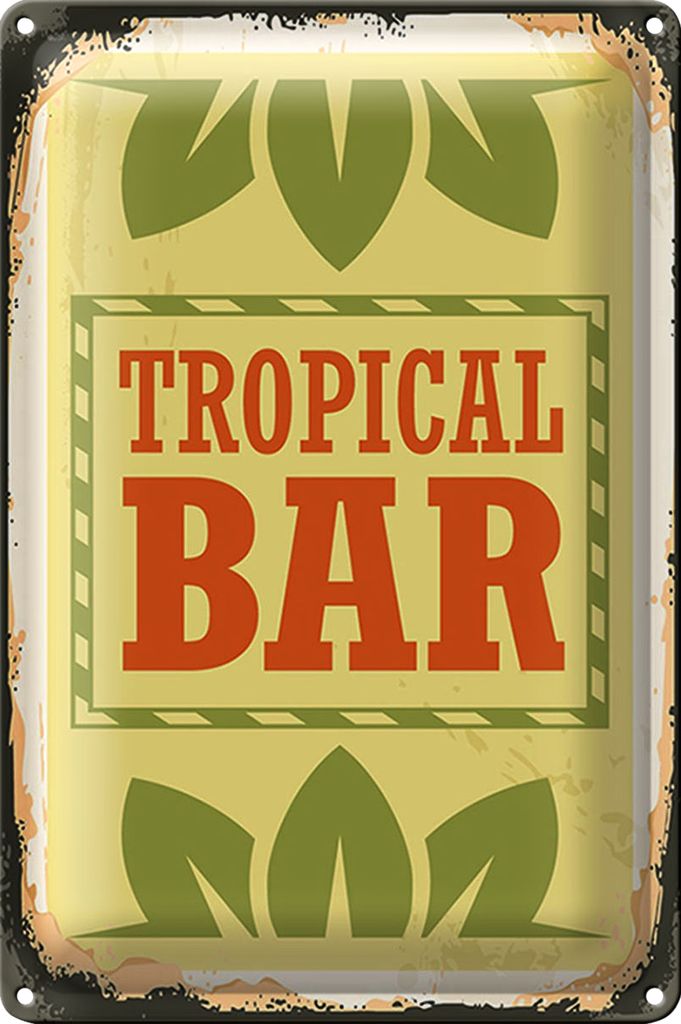 Blechschild 18x12cm Tropical Bar Sommer