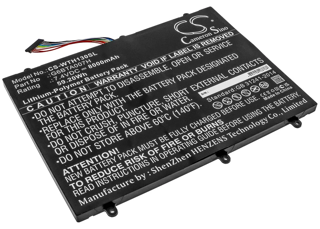 Batterie Techtek pour Wacom Cintiq Companion 2 DTH-W1300 G6BTA007H
