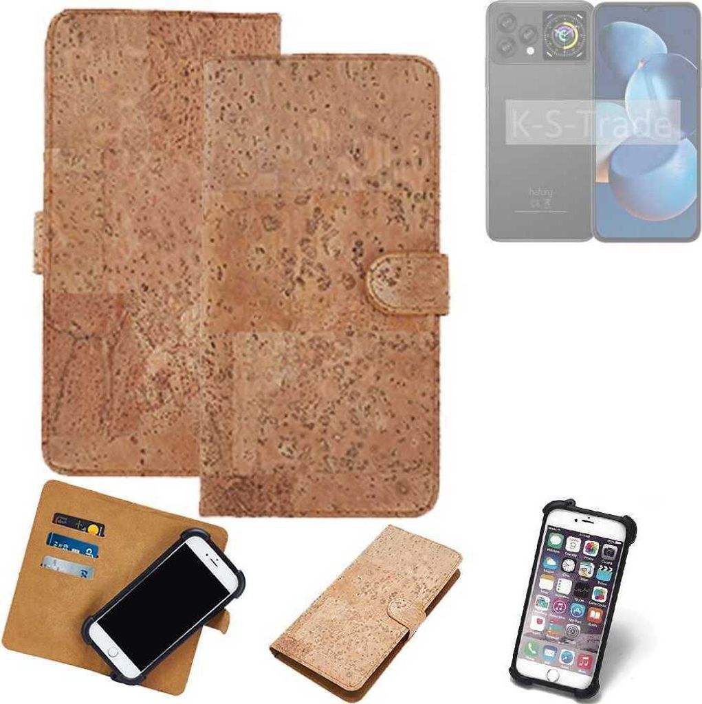 K-S-Trade Hülle kompatibel mit Hafury V1 Kork Handyhülle Cover Schutzhülle TPU Case Bumper in Hellbraun, (1x)