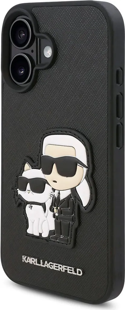 Cover Originale Karl Lagerfeld iPhone 16 Plus Saffiano Nero - 3