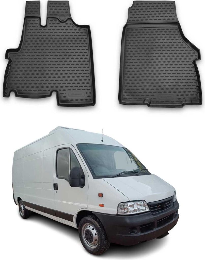 OMAC Vorne Fußmatten für Fiat Ducato 2006-2023 3D Hoher Rand Gummimatten Schwarz