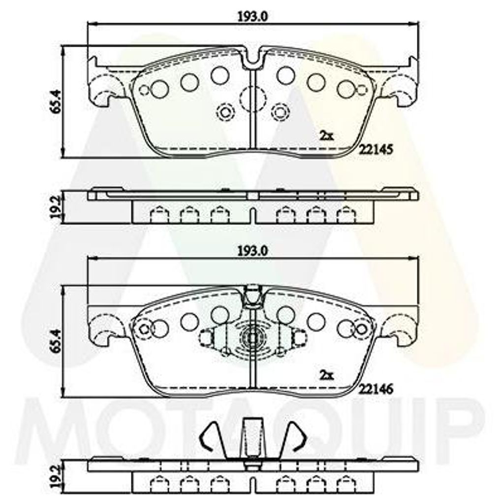 MOTAQUIP Bremsbeläge Satz Vorne Bremsklötze für LAND ROVER Range Rover Evoque (L538) LVXL1849
