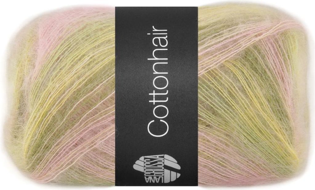 Lana Grossa - Baumwollehair 0108 vanille rosa altrosa dunkeloliv lindgrün