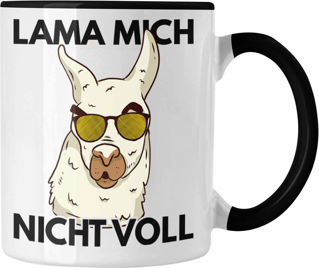 Trendation - Llama Mich Nicht Voll Tasse Alpaka Geschenk Lama-Liebhaber Geschenkidee Frauen (Schwarz)