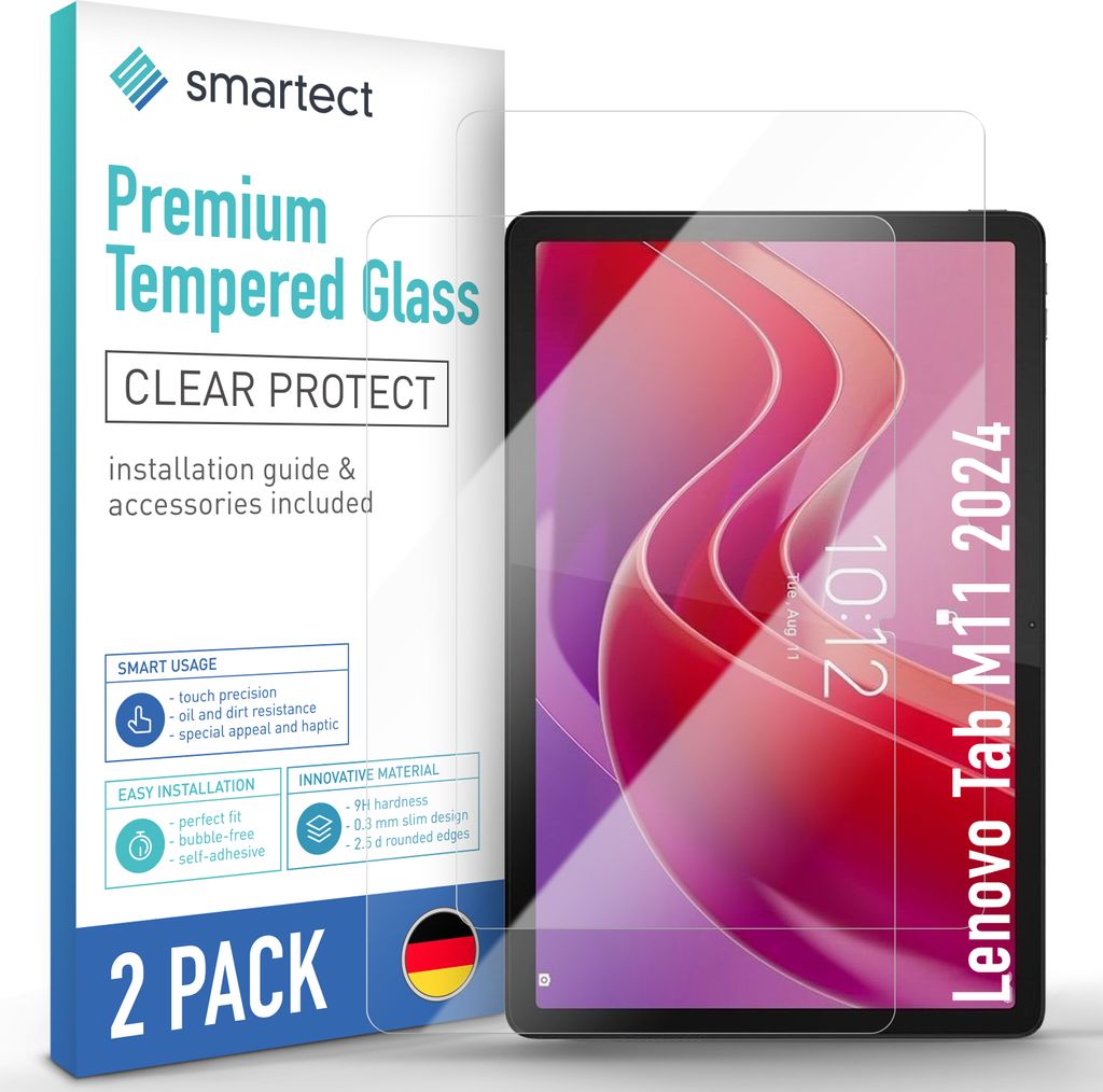 2x Schutzglas Panzerfolie Klar für Lenovo Tab M11 2024 Produktbild 