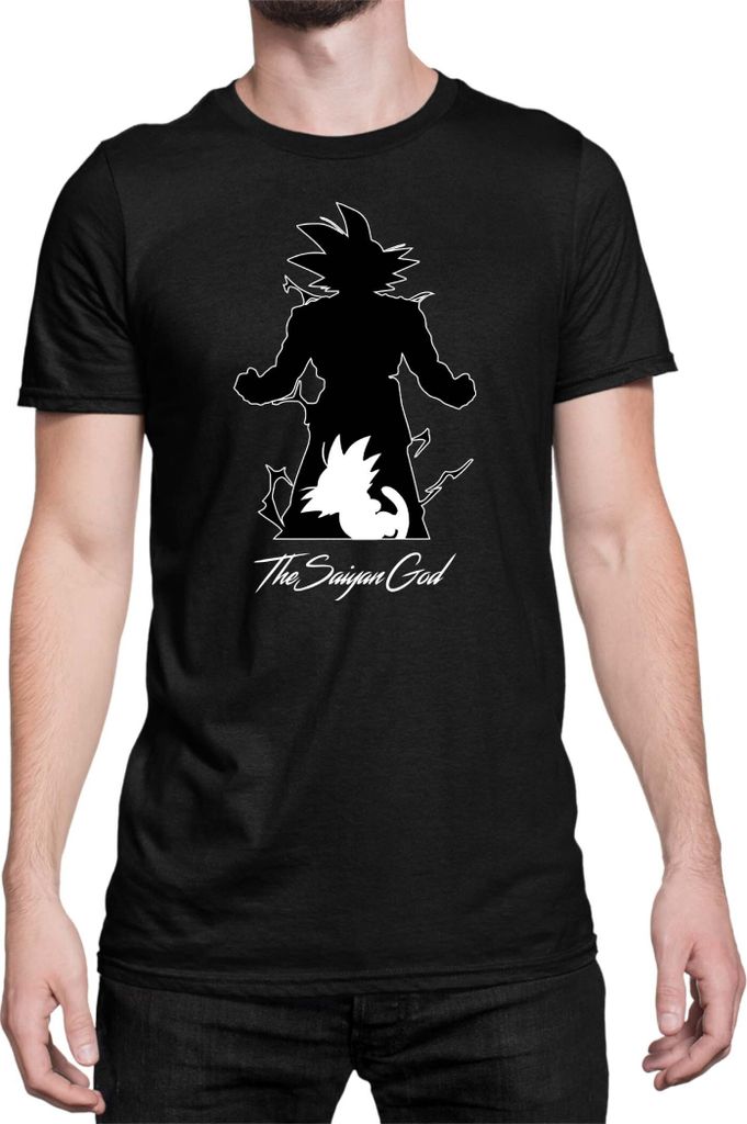 Herren T-Shirt Dragon Anime Manga Ball Z Goku 36, Man 5XL / Schwarz
