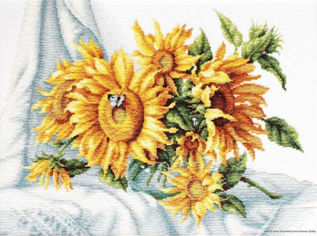 Kit Point de Croix Tournesols Luca-S - Toile de Qualité et Fils Triés