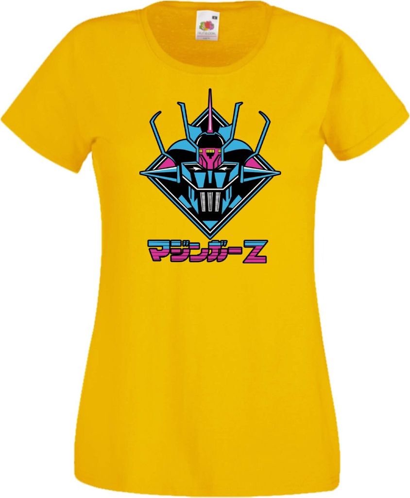 Damen T-Shirt Anime Manga Mazinger Z, Lady XS / Gelb