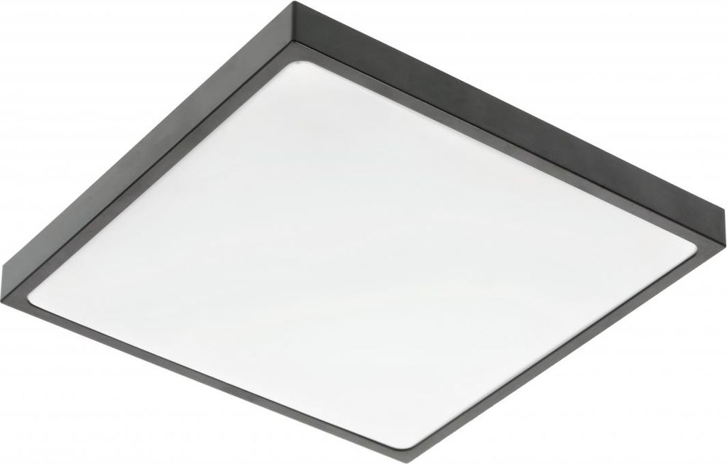 24W LED Deckenleuchte Deckenlampe IP44 für innen und Außen Eckig 30x30 1680 Lumen Schwarz