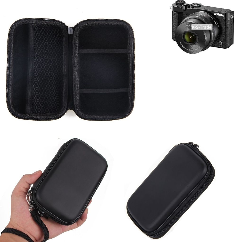 Kamera Tasche Hard Case Hardcase Schutz Hülle für Kompaktkamera kompatibel mit Nikon Nikon 1 J5 mit Platz für Zubehör K-S-Trade